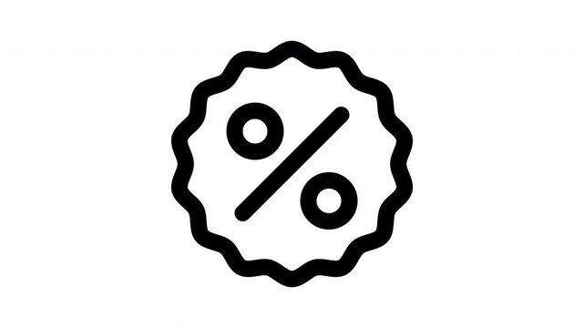 Discount Percentage Badge Motion Icon for Promo Offer Sale Pricing Deal Marketing Campaign Fintech Transparent Alpha Channel
