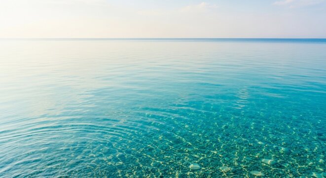 Tranquil water surface horizon