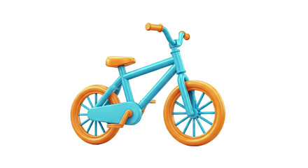 Fototapeta premium Blue and Orange 3D Bicycle