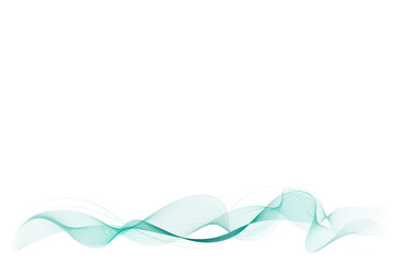 Obraz premium Abstract teal cyan wave line background with smooth flowing curves