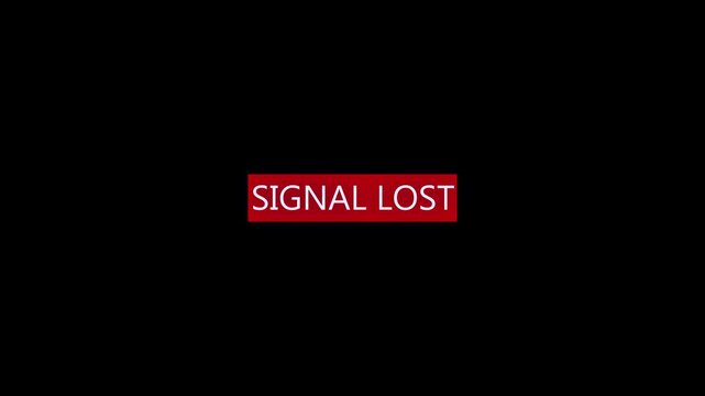 Connectivity signal lost icon inside red color Noise tv screen pixels interfering signal on a black background.
