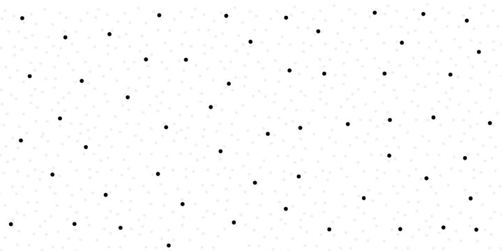 Seamless polka dot pattern. Vector pattern with black circles on white background.