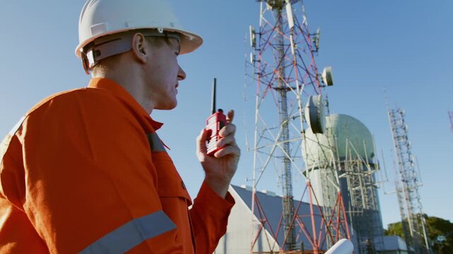 Telecommunication engineer planning 5G and 6G network infrastructure
