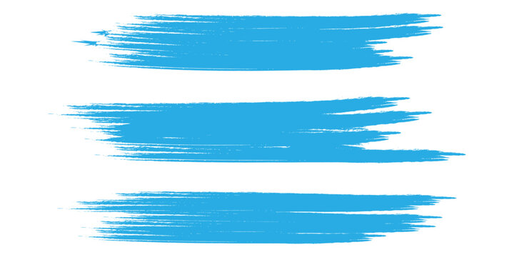 A pack of bent light blue ink vector lines. Long, rounded hand-drawn brush strokes, highlighted text, frames, and circles. Modern Asian calligraphy, eps 10.