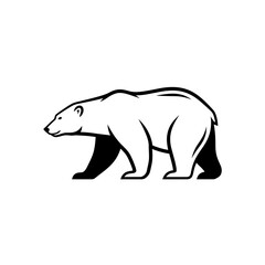 Fototapeta premium Black and white polar bear walking.