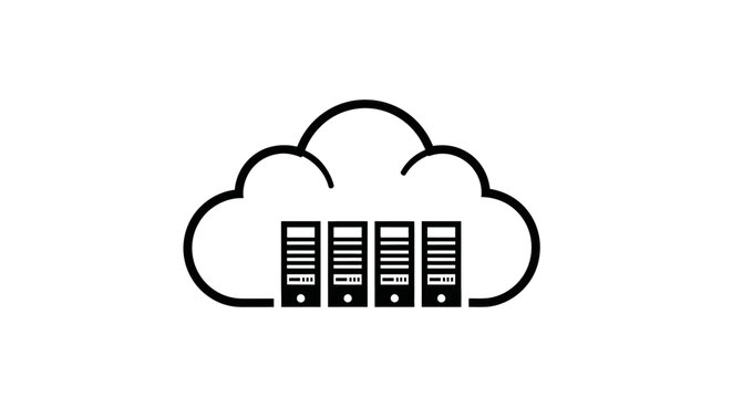 Cloud server storage data center icon.