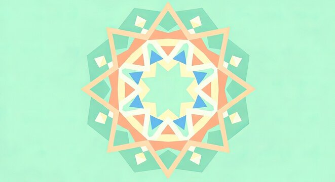 A 12-pointed star radiates from a central dodecagon, composed of intricate, overlapping triangles and diamonds. Its balanced symmetry represents Universal Harmony and Mathematical Unity.