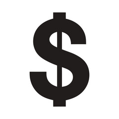 Obraz premium Minimalist Black Dollar Sign Icon Isolated on White Background for Financial and Business Concepts