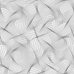 Seamless pattern, distorted mesh, isolated on white background, vector design