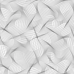 Seamless pattern, distorted mesh, isolated on white background, vector design © Valerii
