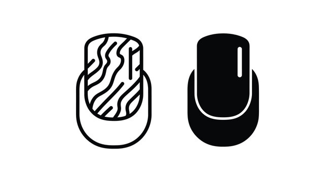 Two computer mice icons in black outline a modern silhouette