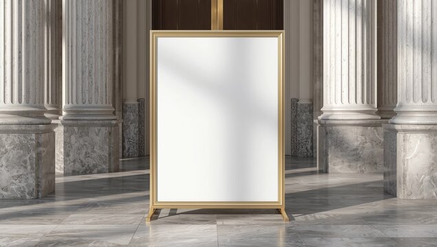 Wedding white Board, welcome sign, Seating chart Mockup , outdoors. Greeting template with clipping path. 3D rendering 