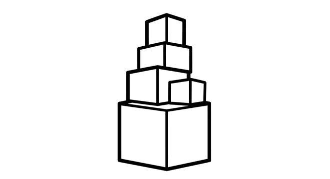 Stacked cubes geometric shape.