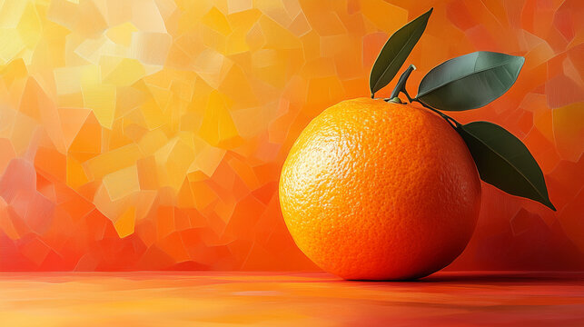 Geometric Orange with Polygonal Texture on Gradient Background