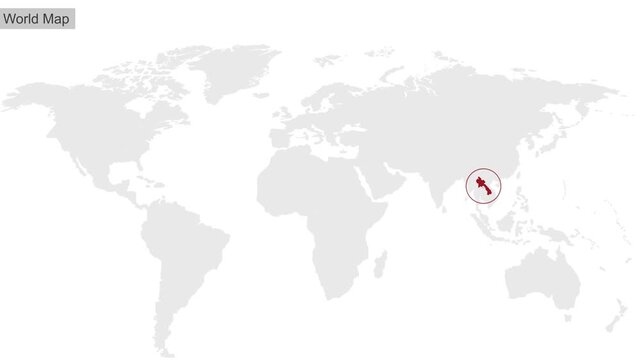 Laos Location on Globe for Presentation or Education