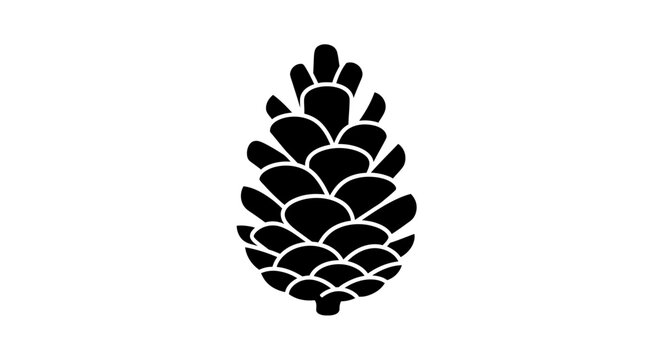 Black Pine Cone Isolated Icon Graphic.