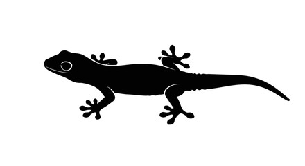 Obraz premium Black silhouette of a lizard profile.