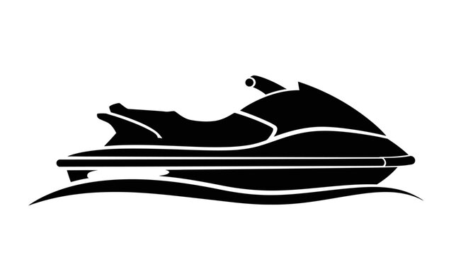 Black silhouette of a jet ski.