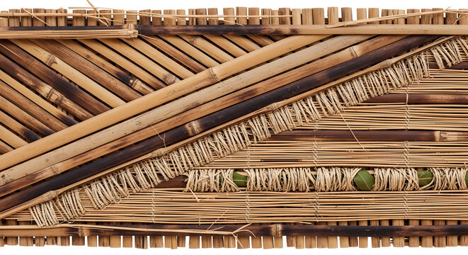 Diagonal woven rattan fence pattern background