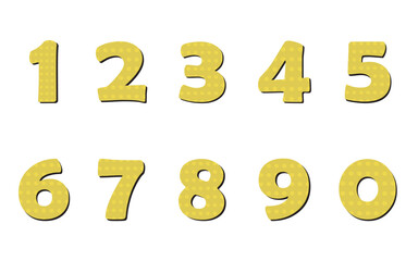 Yellow LEGO number 0 to 9 illustration design © KC Design