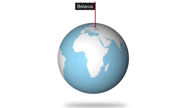 Belarus Map Pin Location Animation Global World Map Concept