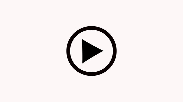 play button icon on white background, vector illustration