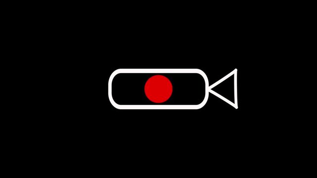 Animation of live button with transparent background, 4k simple live streaming icon animation, live streaming and broadcasting with alpha channel.