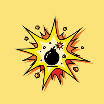 Exploding Bomb Comic Style - Danger, Action, and Impact