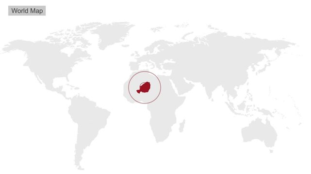 Niger Location on Globe for Presentation or Education