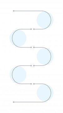 Business analytics curved line infographic 5 steps template animation. Sequence options HD video. Animated blank diagram visualization. Process layout empty design element. Motion graphics