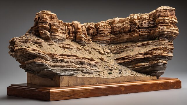 Model of sedimentary rock formation over millions of years