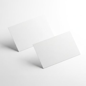 Two folded white paper sheets arranged in an abstract geometric formation.