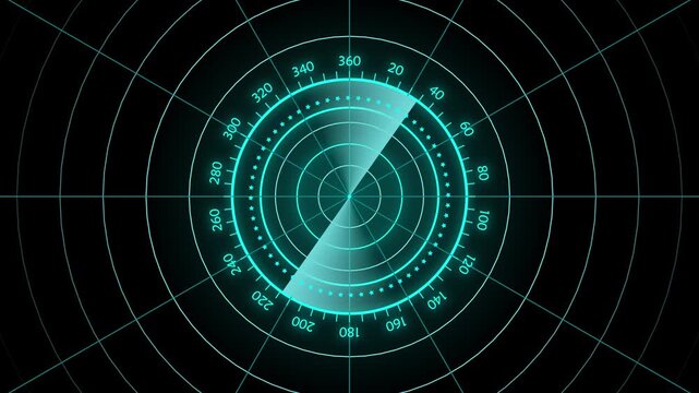 Abstract radar screen digital interface. Futuristic scanning, detection. animation futuristic.4k video