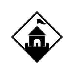 Obraz premium Castle tower icon isolated on white background