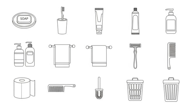 Bathroom Essentials - Soap, Shampoo, Towels, Razor, and Toiletries.