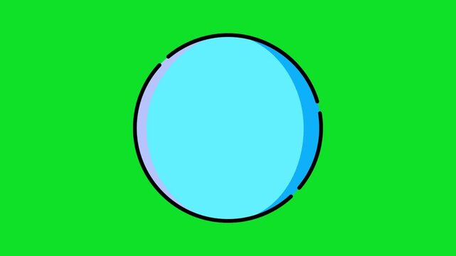 Stylized blue mortarboard icon is set within a light blue circle 4K stock animation video on a green screen for chroma key background in video editing.
