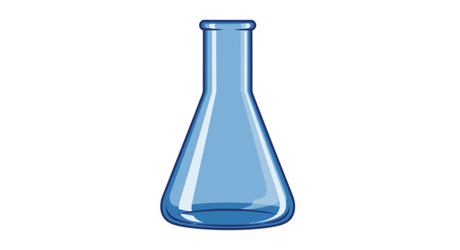 Blue Erlenmeyer flask scientific laboratory glassware illustration