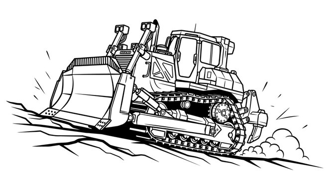 Bulldozer Heavy Construction Equipment Machine.