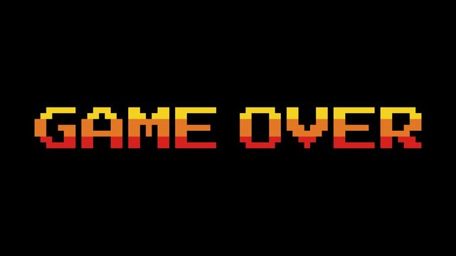 game over 8 bit pixel vintage retro pixel animation HD 4K