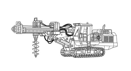 Obraz premium Large drilling machine with tracks.