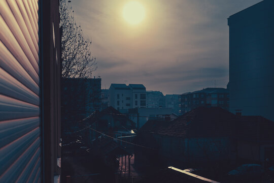 View from the terrace of the neighborhood in Balkan town