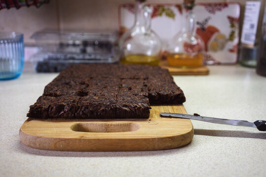 Homemade cake on the kitchen table