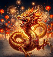 Fototapeta premium chinese new year dragon