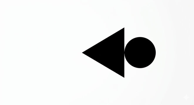 Minimalist Geometric Abstract Composition with Triangle and Circle, High Contrast Vector Illustration