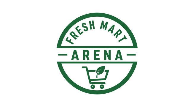 Green shopping cart logo design.