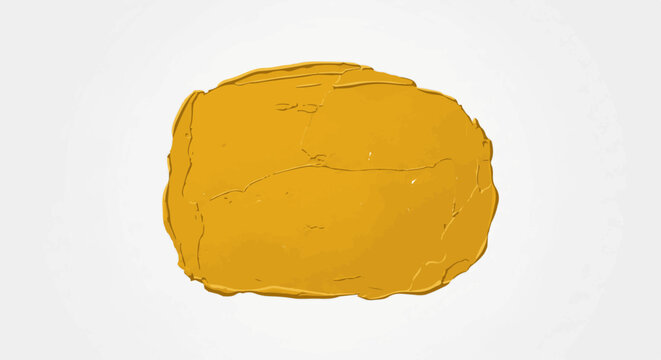 A rough-textured, golden-yellow blob with irregular edges, suggesting natural or organic form