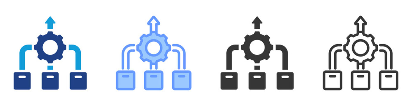 Order Consolidation icon set multiple style collection