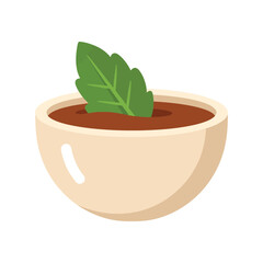 Herbal Tea Cup with Mint Leaf Isolated Icon Vector Illustration on White Background © azad