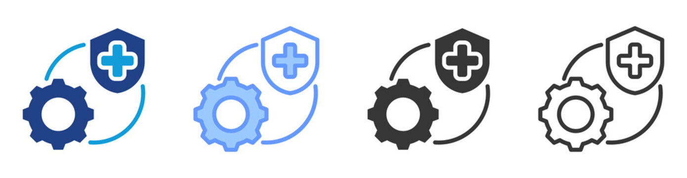 Preventive Strategy icon set multiple style collection