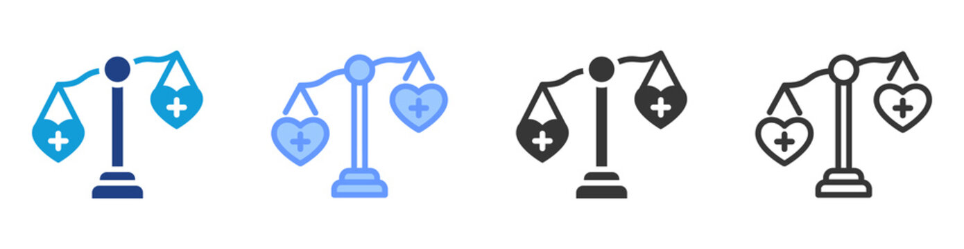 Health Disparities icon set multiple style collection